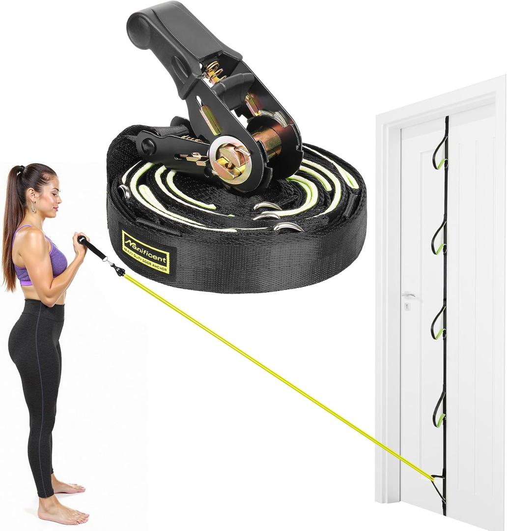 Manificent Door Anchor for Resistance Bands, Heavy Duty Padded Door Anchor System Door Hook, Must-Have Workout Exercise Bands Attachment Compatible for Loop Bands, Resistance Tube