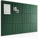 Bumusty Large Cork Board Alternative48 x 36" Felt Bulletin Board Tiles, with 30 Pushpins, 70 Adhesive Tabs, 12Pack Slat Wall Paneling, Cork Boards for Office Push Pin Board Felt BoardPine Green