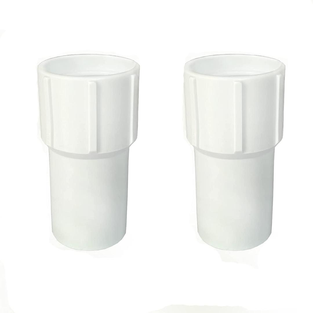 2 Pack 1-1/2 Inch Pool Vacuum Hose Cuff Hose Threaded Cuff Repair Cracked Hose Ends - Connect Vacuum Head ,Pool Cleaning Tools Accessories Spiral-Wound Vacuum Hoses,for Pool Cleaning (White)