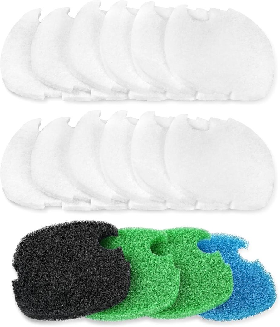 AQUANEAT 16 pcs Replacement Canister Filter Pads Compatible with SUNSUN HW-303B/703B CF-400 Aquarium Filter Media Generic Sponges Floss
