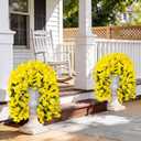 Sggvecsy Artificial Bougainvillea Flowers Fake Hanging Flowers Plants for Outdoor Outside Decoration 2PCS Faux Silk UV Resistant Long Trailing Vines for Front Door Home Porch Patio Yard (Yellow)