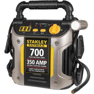 Stanley J7CS 700 Peak Amp Automotive Jump Starter, Portable Power – Triple 15W USB Ports, 120 PSI Air Compressor