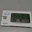 Large Display USB Digital Alarm Clock, Clock with Temperature Display, Voice Control, for Bedroom Living Room Or Office Environment(A)