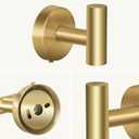 Towel Hooks Bathroom Coat Hooks Robe Hook Stainless Steel Heavy Duty Door Hanger Towel Robe Clothes Cabinet Closet Sponges Wall Hook for Bedroom Kitchen Hotel 4 Packs (Gold) (Drilling)