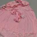 Alrovetoney Lingerie For Plus Size Women Lace Chemise Mesh Sleepwear Strappy Sexy Nightgown Boudoir Outfit, Pink XL