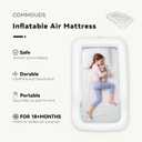 COMMOUDS Portable Toddler Travel Bed with Safety Bumpers, Inflatable Kids Air Mattress with Electric Pump, Baby Blow up Mattress, for Grandma's Home Camping Vacation
