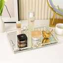 Silver Perfume Trays for Dresser Elegant Silver Tray Decoration Vanity Trays for Bathroom Beautiful Vanity Tray for Perfume Size: 14 x 10 x 2"