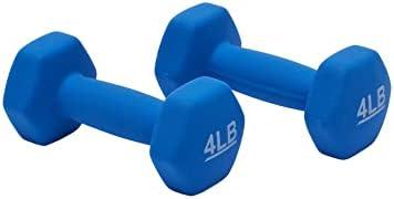 Amazon Basics Neoprene Dumbbell Hand Weights for Exercise and Muscle Toning 4LB 2pc