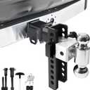 Adjustable Trailer Hitch Towing Ball Mounts Fits 2 inch Receiver, Drop Hitch-Tow Hitch, 8 inch Drop/Rise, 2" & 2-5/16" Ball Hitches for Trucks, Trailer Hitches with Anti-Theft Pin (2"-8" Drop)
