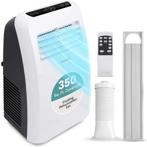 SereneLife 3-in-1 Portable Air Conditioner with Built-in Dehumidifier Function,Fan Mode, Remote Control, Complete Window Mount Exhaust Kit (8,000 BTU)