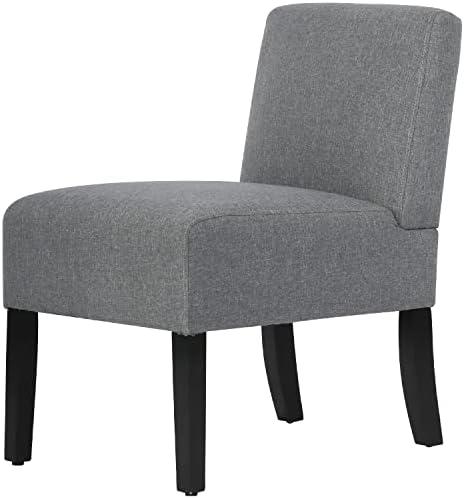 BestMassage Dining Chairs for Living Room Armless Chair Modern Design Fabric Armless Contemporary Accent Dining Chairs Sofa with Solid Wood Legs