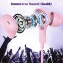USB C Headphones for iPhone 17 16 15 Plus/Galaxy S26 S25 Wired Earbuds with Microphone for Samsung S24 S23 S22 S21 S20 Ultra, Magnetic Noise Canceling in-Ear Type C Earphone for iPad 10/Pixel 8a, Pink