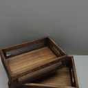 Dicunoy Set of 2 Rustic Nesting Boxes, Wooden Organizer Crates Basket, Small Decorative Wood Wire Containers with Handle for Countertop, Fruit, Veggies, Kitchen, Bathroom, Pantry Storage, Gift Basket