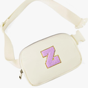 Gitus Gifts for 8 9 10 11 12 Year Old Girls Belt Bag Fanny Pack Crossbody Bags with Initial Letter Patch Cute Stuff Birthday Gifts for Teen Girls Women Personalized Trend Stuff (Ivory-Z)