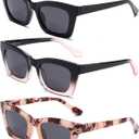 Reading Glasses for Women Oprah Style Oversized Square Spring Hinge Blue Light Blocking Glasses (Black/Blackpink/Pink Tortoiseshell)