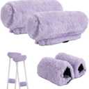 Crutches Padding Universal Crutch Pads for Armpits and Hand Grips, Fluffy Crutches Padding, Ultra-Soft Breathable Crutch Pads, Underarm Crutch Covers Sets, Accessories for Crutches Pads for Armpits (Purple)