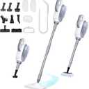 Steam Mop, 13-in-1 Powerful Handheld Steam Cleaner with 13 Accessories, 500ML Removable Tank, 23FT Power Cable, Detachable Steam Mops for Floor Cleaning, Tiles, Windows, Tile Grout, Carpets, Furniture (White)