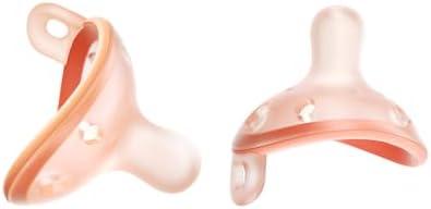 Garkoko Baby Pacifiers 3 Month, 6 Month Breast-Like Shape Soft Silicone Newborn Pacifiers with Large Air Holes, BPA Free