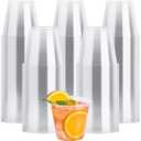 JOLLY CHEF 100 Pack Clear Plastic Cups, 9 oz Crystal PET Party Cups, Classic Clear Disposable Wine Cup for Wedding, Thanksgiving, Birthday, Halloween, Christmas Party
