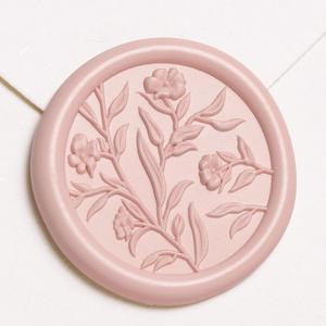 UNIQOOO Wax Seal Stickers - 3D Floral Wedding Invitation Envelope Seal Sticker, 50 Pcs Self- Adhesive Flower Blush Pink Stickers, Perfect for Invitation, Christmas, Gift Wrapping