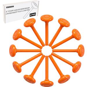 12 Pack 2" Nylon Garage Door Rollers, 4" Nylon Layer Stem, Quiet/Smooth Garage Door Wheels Replacement, Double Seal 6200-2RS Bearings