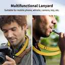 6 x CACOE Phone Lanyard 2 Pcs-1 Pcs Adjustable Neck Strap,1 Pcs Wrist Strap,4 Pads,Universal Crossbody Multifuctional Cell Phone Lanyards Compatible with Most Smartphones(Yellow)