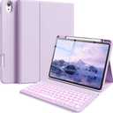 aoub Keyboard Case for iPad (A16) 11th 10th Generation 11 inch 2025/2022, 7 Colors Backlit Wireless Detachable Keyboard, Stand Folio Cover with Pencil Holder for iPad 10th Gen 10.9 inch, Purple
