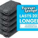 Grill Rescue Heavy Duty Kitchen Sponge - Lasts 20x Longer, Scratch-Free, Safe for Non-Stick Cookware - Cut Resistant, Versatile Household, Bathroom & Outdoor Cleaning Supplies (5, Grey) (Gray)