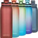 Opard 30oz/32oz Sports Water Bottle with Leak Proof Flip Top Lid BPA Free Tritan Reusable Plastic for Gym and Outdoor, Travel Water Bottle with Straw (Red)