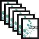 SESEAT 16"x20" Picture Frame Black Set of 6, Display Pictures 16"x20" Without Mat for Wall Mounting, Wall Gallery Poster Frames