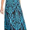 Mommy Jennie Women's Maxi Dresses Short Sleeve Long Casual Summer Sundresses (XX-Large, B10 Blue Print)