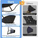 WinWeal Soft Dog Cone Collar for Dogs After Surgery, Transparent Breathable Pet Recovery Collar for Large Medium Dogs, Adjustable Dog Cone Collar, Elizabethan Collar (XS, Black)