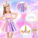Princess Dress Up, Dress Up Clothes for Girls 3-6, Cosplay Princess Costume Gift Set with Princess Dresses and Princess Toys, Pretend Play Toddler Girl Toys, Halloween Christmas Birthday Gift