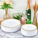 JollyPack 100 Piece Disposable Gold Plastic Party Plates, Including 50 10 Inch Dinner Plates and 50 7 Inch for Dessert, Great for Parties, Weddings, Home Use, and Thanksgiving