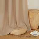 NICETOWN Camel Linen Kitchen Curtains 36 inch Length, Decorative Thick Flax Small Window Treatments Privacy Assured with Light Filtering for Bedroom/Bathroom, W55 x L36, 2 Panels