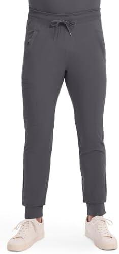 Cherokee Mens Mid Rise Jogger Scrub Pants with Zipper Cargo Pocket 360 Stretch Moisture Wicking PROTX2 Fabric - CK004A, Size Small