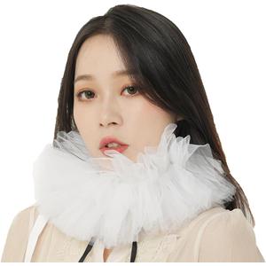 Renaissance Ruffle Collar Victorian Neck Costume Cosplay Props (White)