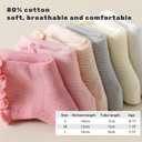 ANYANIME 6 Pairs Toddler Ruffle Socks for Girls Baby Grip Socks Non Slip Socks Cute Grippy Frilly (0-12 Months, White)