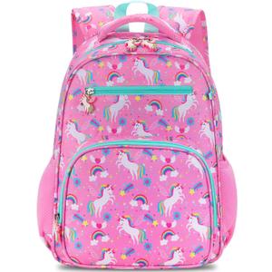 RHCPFOVR Kids Backpack for Girls - Girls Backpack 3-8 Ages Unicorn for Kids 15 Inch School Bookbag for Kindergarten Elementary School Bookbag for Girl 1st 2nd Grade