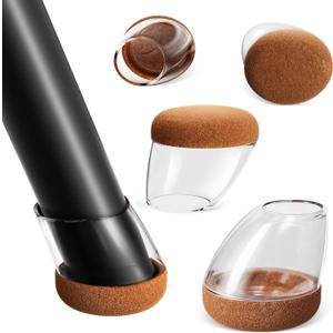 Ezprotekt Chair Leg Floor Protectors 16 Pcs, Silicone Covers Felt Furniture Pads for Hardwood Floors, Chair Leg Caps for Tilted Legs (15-25), Anti-Scratch and Reduce Noise Small Fit (0.55"-0.8")