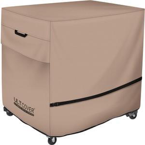 ULTCOVER Waterproof 80-100 Quart Patio Cooler Cart Rolling Ice Chest Cover 40L x 20W x 34H inch (Brown)
