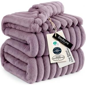 Bedsure GentleSoft Light Purple Fleece Blanket for Couch - Cozy Soft Blankets for Women, Cute Small Throws for Girls, 90x90 Inches