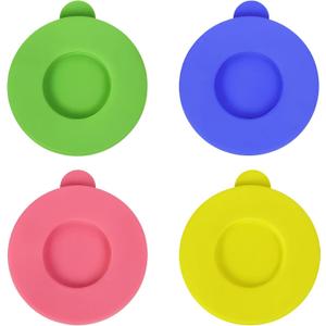 4-Pack Silicone Powder Cleanser Lids, Silicone Cover for Cleaning Powder Compatible with Bar Keepers Friend, Comet, Ajax, Bon Ami (Fits 12oz & 21oz Cans), Assorted Colors