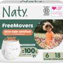 Naty FreeMovers Pull Up Training Pants for Sensitive Skin | Hypoallergenic Potty Training Underwear | Absorbent & Leak-Proof for Toddler | Soft, Unscented | Size 6, 4T-5T (30-44 lbs), 18 Count