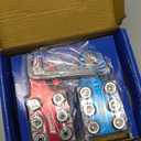 Kaas Battery Terminal Connectors, Colored Anode Top Post Battery Terminal, Positive (Red) Negative (Blue) Set (+/ -), for SAE/ DIN/ EN Tapered Top Post, 12-Way Terminal Clamps in 8AWG to 4/ 0 (XL) AWG