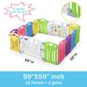 Baby Playpen Kids Activity Centre Safety Play Yard Home Indoor Outdoor New Pen (Multicolour, Classic Set 14 Panel)