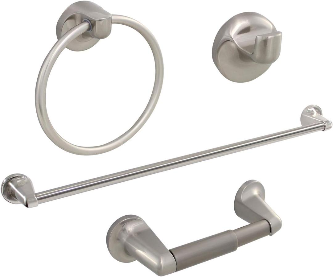 Formosa Design Hardware 4-Piece Bathroom Accessories Set (Brushed Nickel)