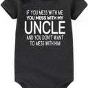i love my uncle baby clothes newborn Outfits uncles announcement Girl Boy Funny Bodysuits (9-12 Months)