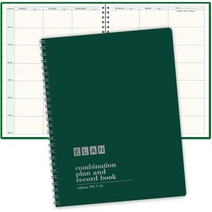 ELAN Publishing Company Combination Plan and Record Book: One efficient 8-1/2" x 11" Book for Lesson Plans and Grades Combines W101 and R1010 (PR7-10) (Green)