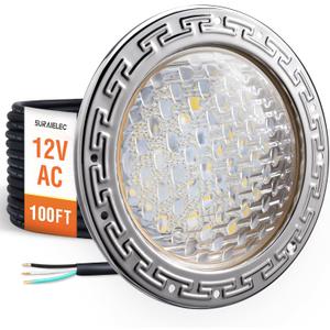 SURAIELEC 12V AC Pool Lights for Inground Pool, 10 inch Underwater Pool Light Replacement, 35W LED, 3000LM, 6000K Cool White, Swimming Pool Light for Pentair Wet Niches, 100FT Cord